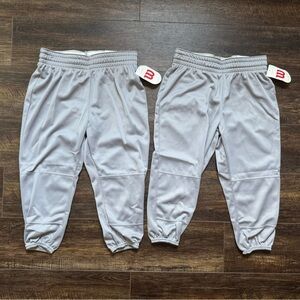 NWT WILSON 2 Piece Kids Grey Baseball Pants XL